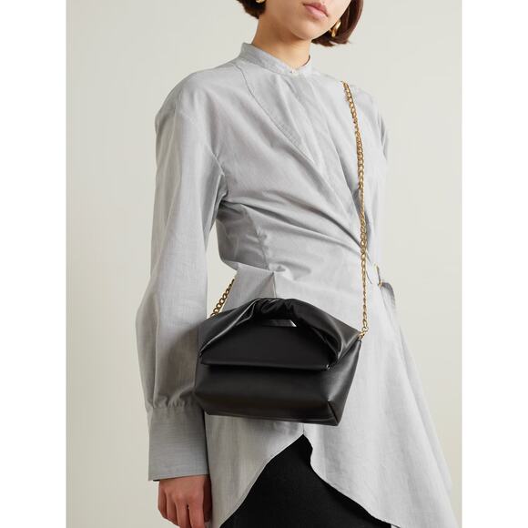 JW Anderson Twister Medium Leather Shoulder Bag Handbag Purse Designer Black